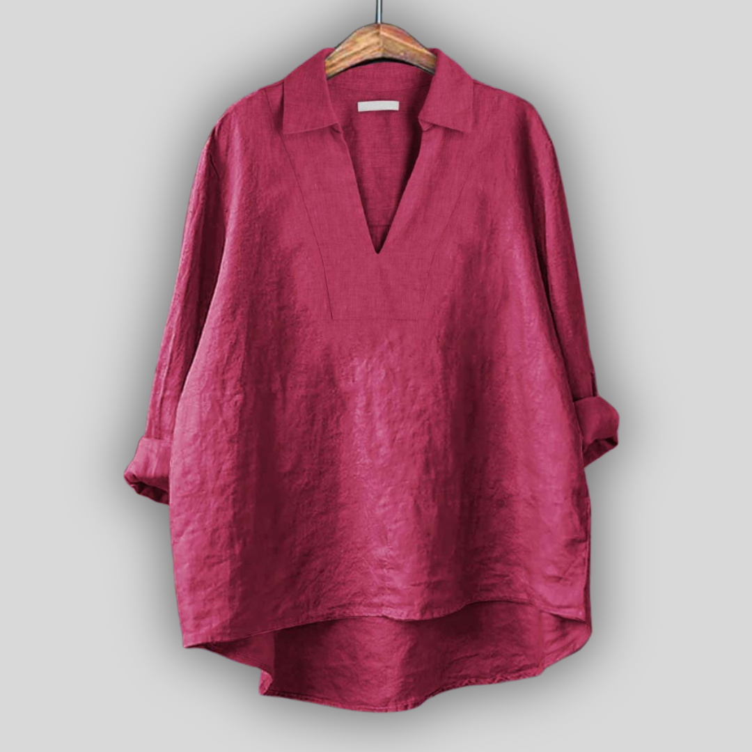 Linen Bluza Srebrna Finesa
