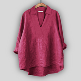 Linen Bluza Srebrna Finesa