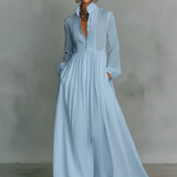 Patchwork Ljetna Maxi Haljina s Ovratnikom