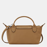 Mini kožna Longchamp torba - smeđa