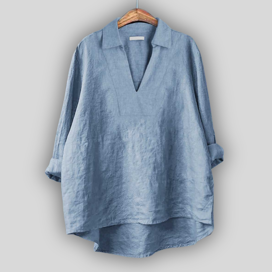 Linen Bluza Srebrna Finesa