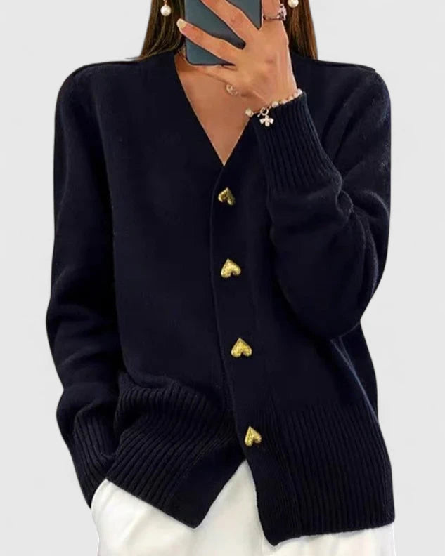 Elegantna Pletena Jakna s Dugmadi
