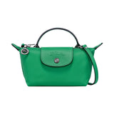 Mini kožna Longchamp torba - Zelena