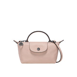Mini kožna Longchamp torba - Ružičasta