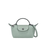 Mini kožna Longchamp torba - Svijetloplava