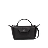 Mini kožna Longchamp torba - Crna