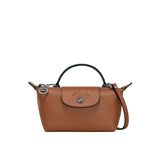 Mini kožna Longchamp torba - smeđa