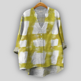 Linen Bluza Zelena Mozaik