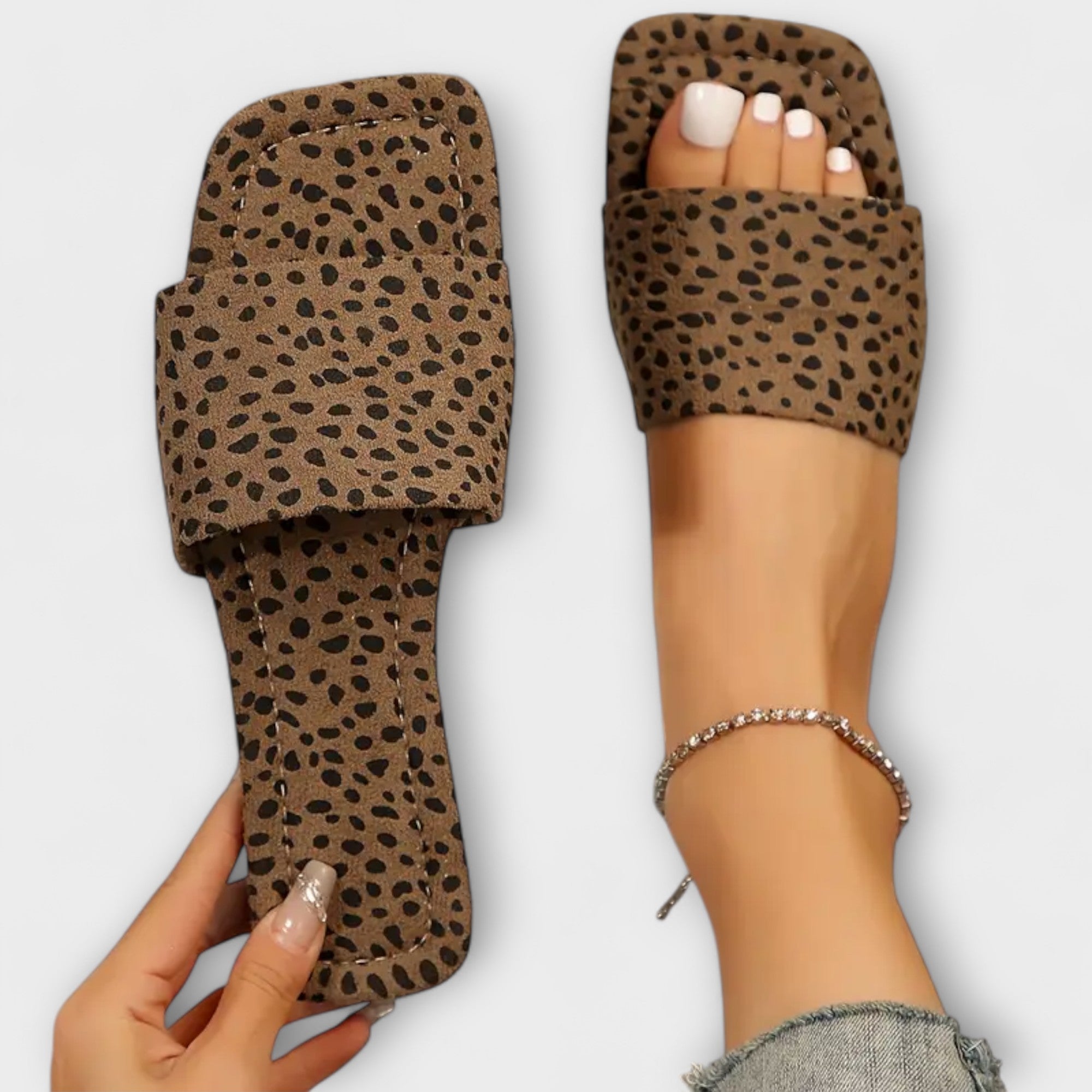 Elisabete - Ravni mokasini s uzorkom od leoparda