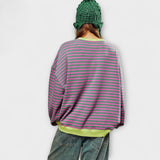 Mary - Prugasti Oversize Pulover