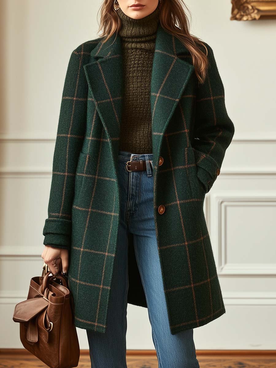 Leona – elegantni karirani kaput