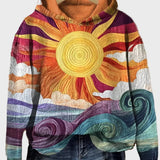 Retro Hoodie s Uzorkom Sunčevog Zraka